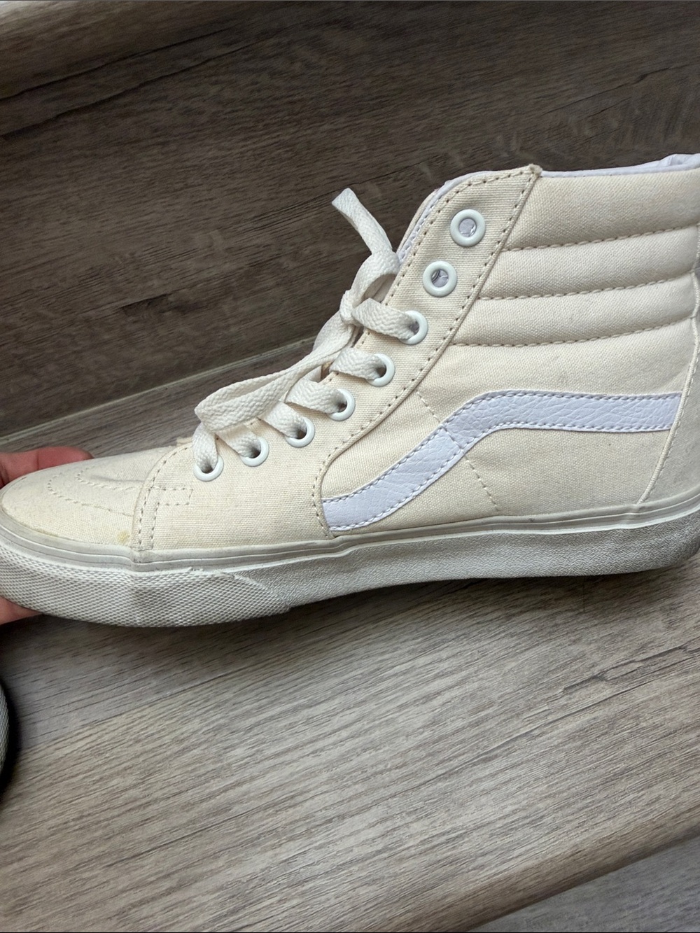 Vans High Top Canvas Sneakers in Off-White - Picture 5 of 5